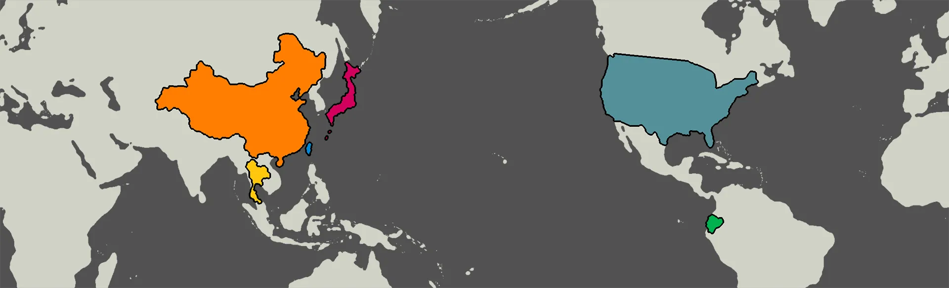 World map showing where Jan Fruits sources produce