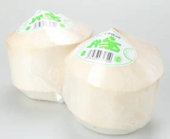 Trimmed young coconuts